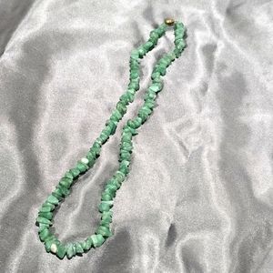 Green Long Chip Vintage Jade Heavy Necklace